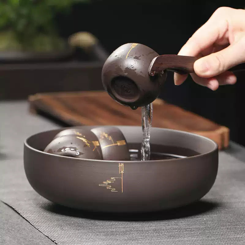 Tao Fuqi Household Purple Sand Kung Fu Tea Set A complete set of ceramic teapots, teacups, tea ceremonies