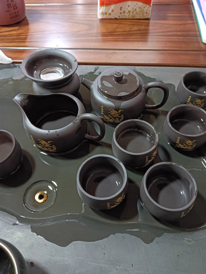 Tao Fuqi Household Purple Sand Kung Fu Tea Set A complete set of ceramic teapots, teacups, tea ceremonies