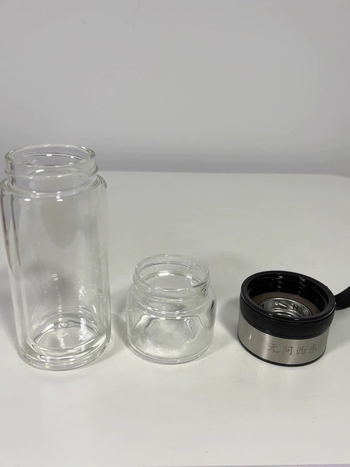 Tea water separation cup brewing tea cup portable filter cup personal tea ceremony double wall glass water cup