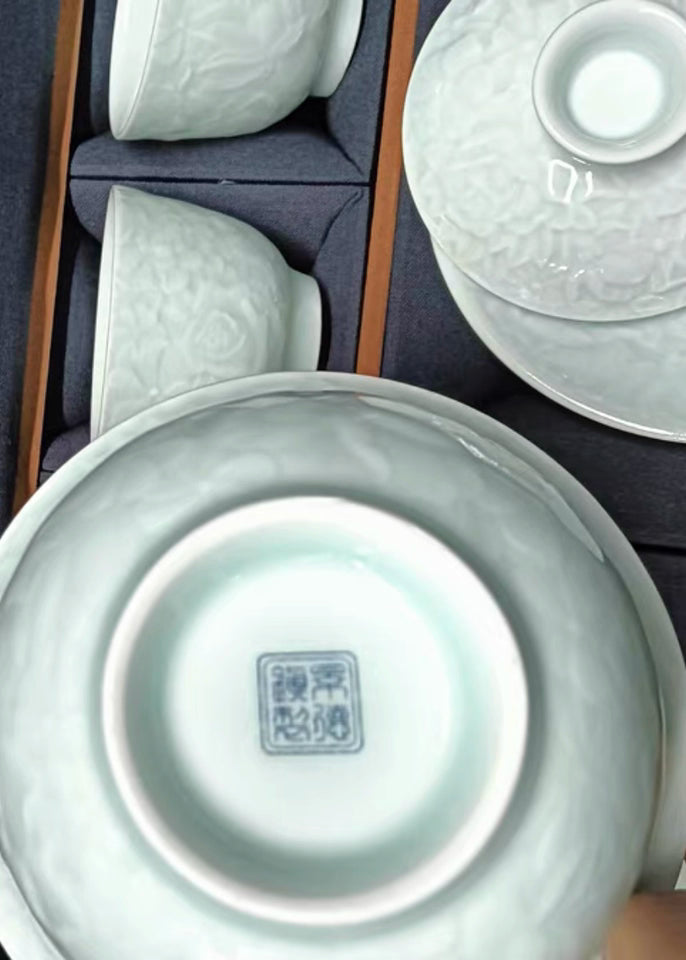 Kung Fu tea set ceramic gaiwan brewing teacup teapot high-end gift gift box