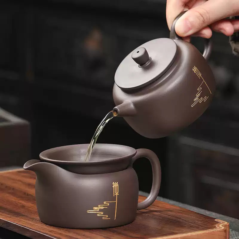 Tao Fuqi Household Purple Sand Kung Fu Tea Set A complete set of ceramic teapots, teacups, tea ceremonies