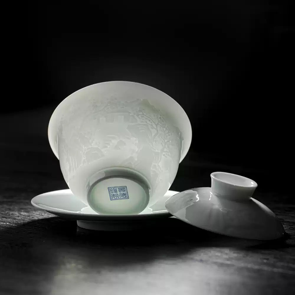 Kung Fu tea set ceramic gaiwan brewing teacup teapot high-end gift gift box
